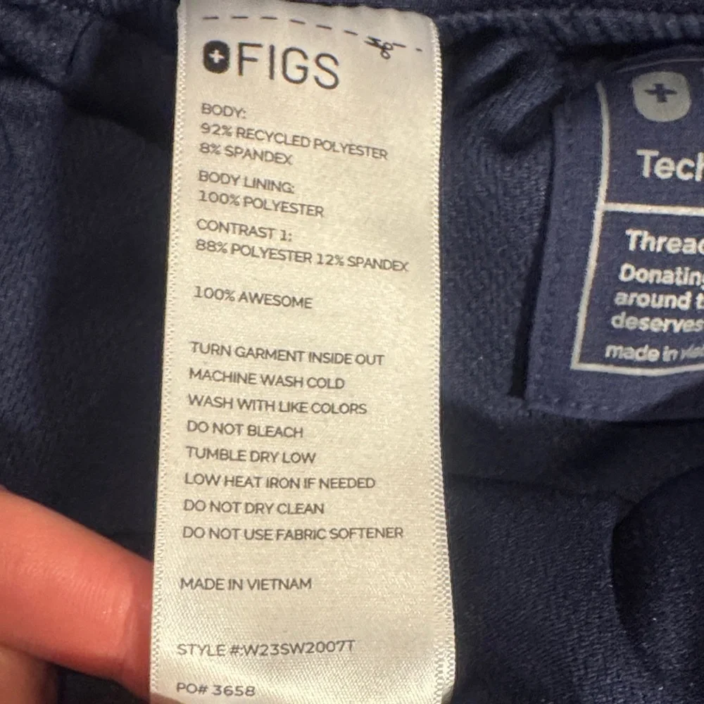 Figs Technical Collection Men's Navy Joggers with Teal Accents - Size M Tall